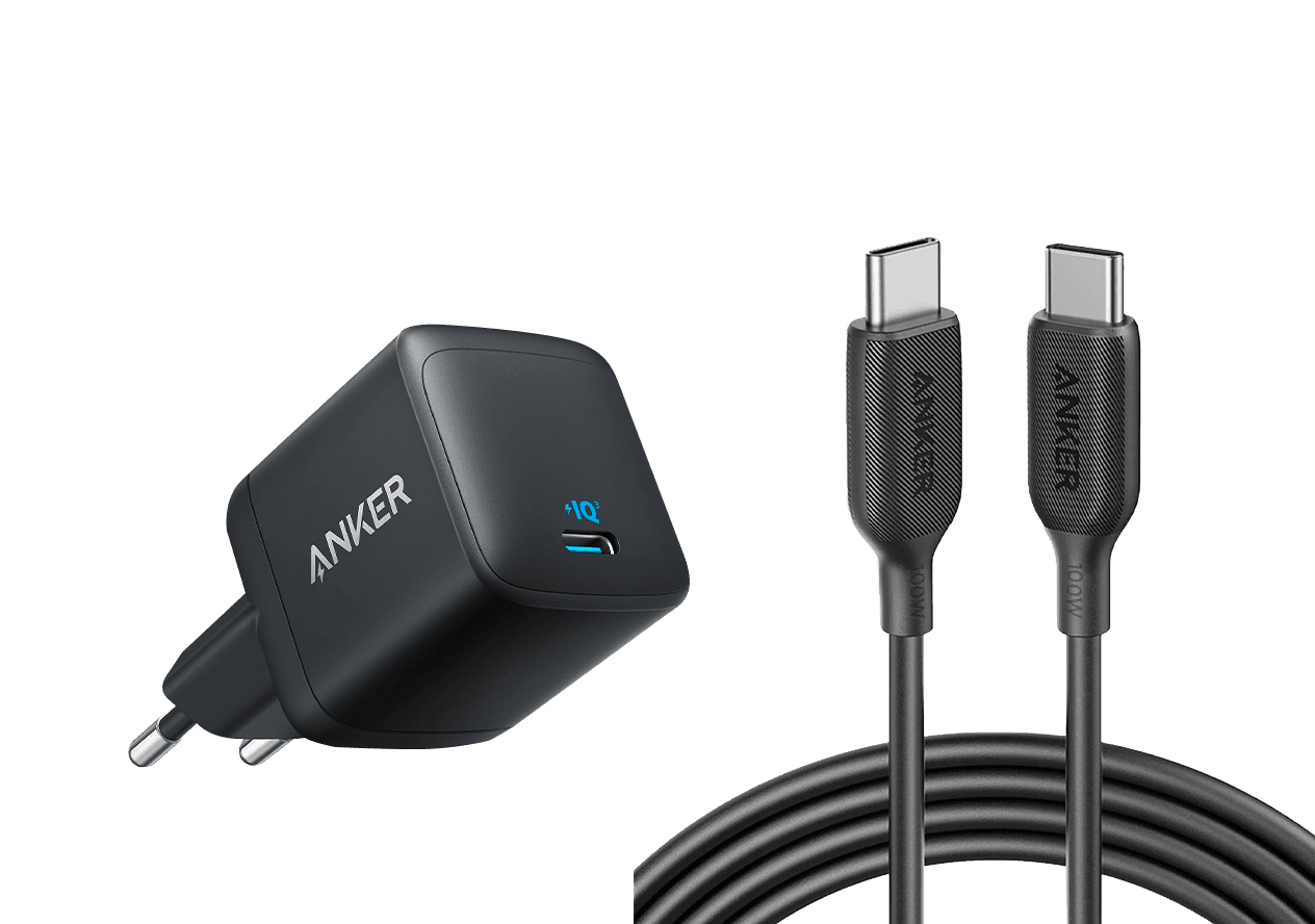 Anker 313 Ladegerät (Ace, 45W) mit USB-C auf USB-C Kabel