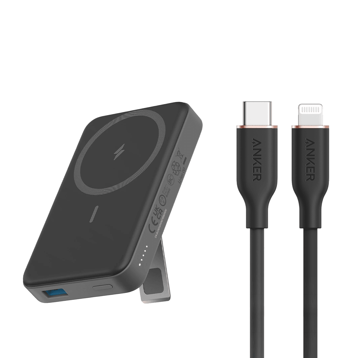 Anker <b>641</b> USB-C to Lightning Cable (Flow, Silicone) and Anker <b>633</b> Magnetic Battery