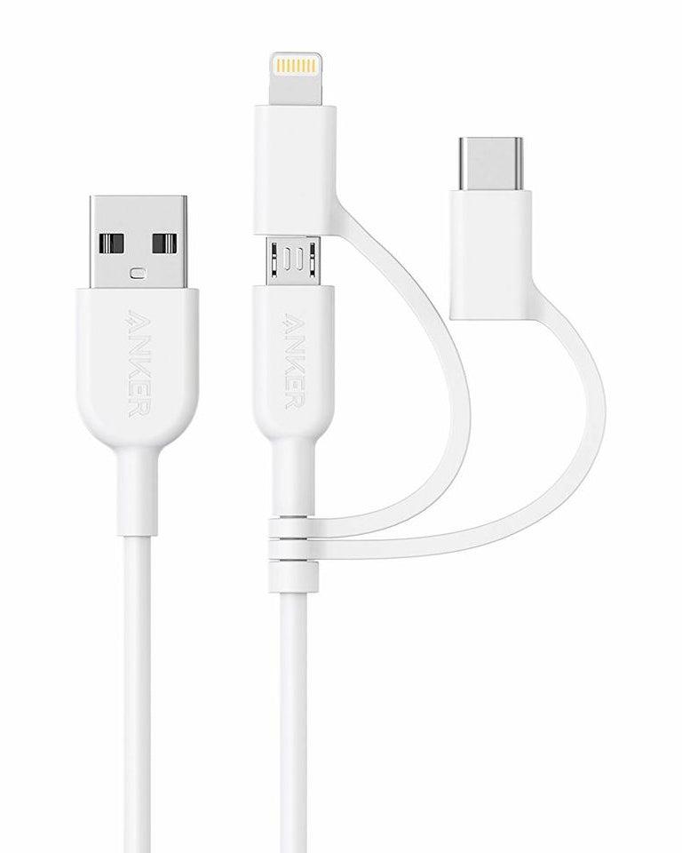 Anker <b>321</b> USB-A to Lightning Cable (3ft 3-in-1)