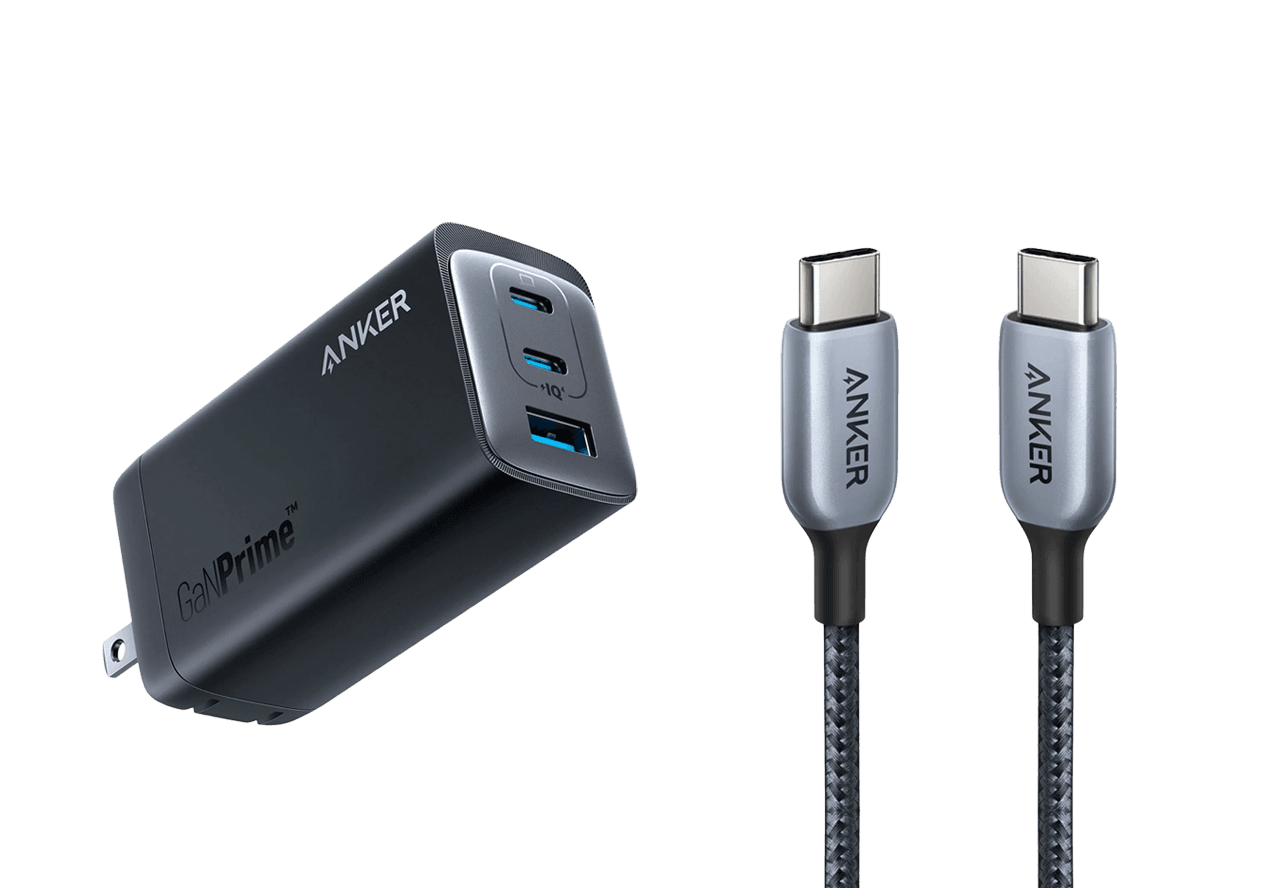 Anker <b>737</b> Charger (GaNPrime 120W) with USB-C to USB-C Cable