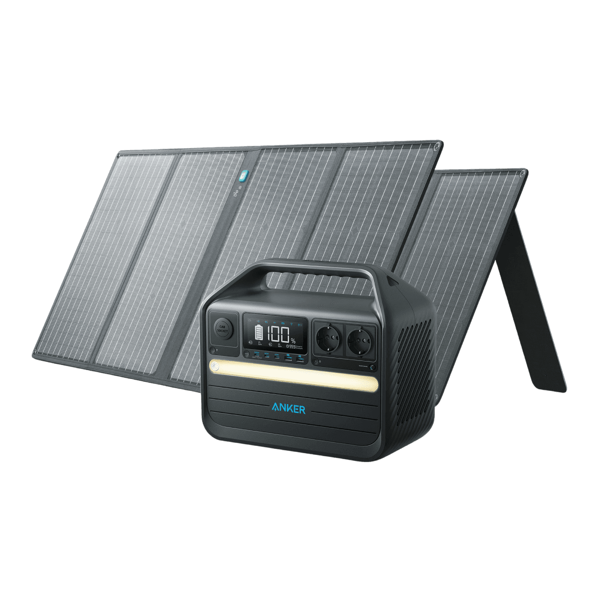 Anker <b>555</b> Powerstation 1024 Wh avec 2 panneaux solaires de 100 W